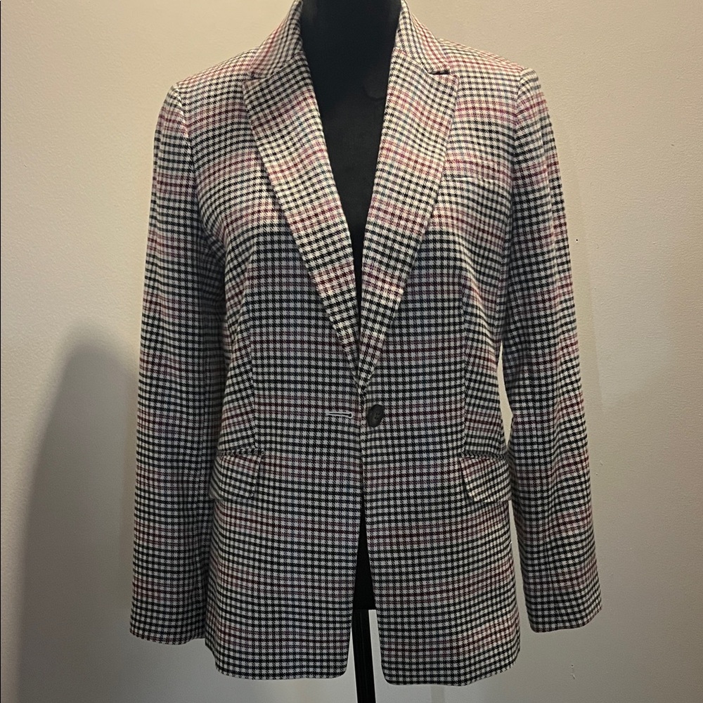 Talbots Multicolor Houndstooth Blazer
